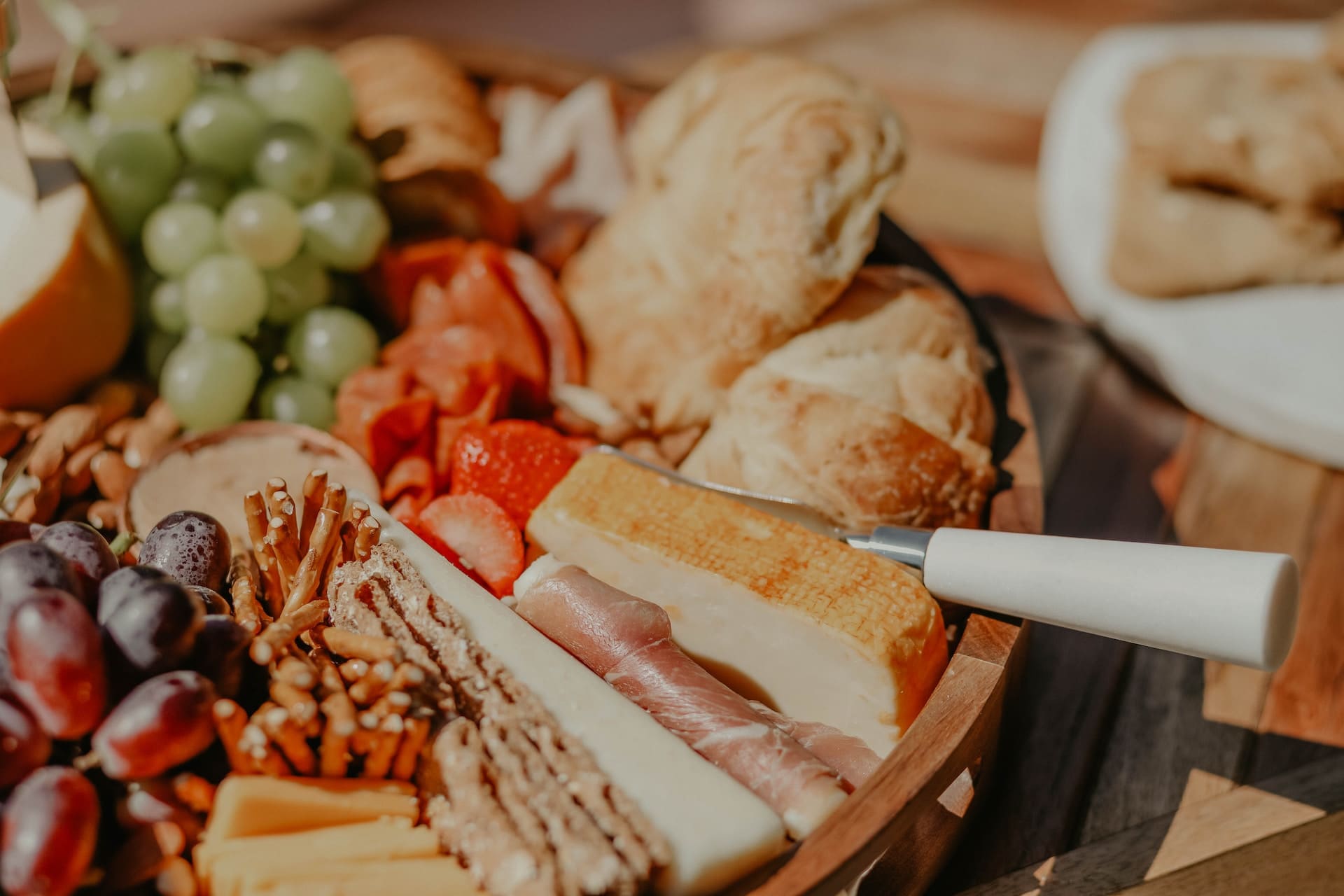 cheese platter for a picnic in vondelpark